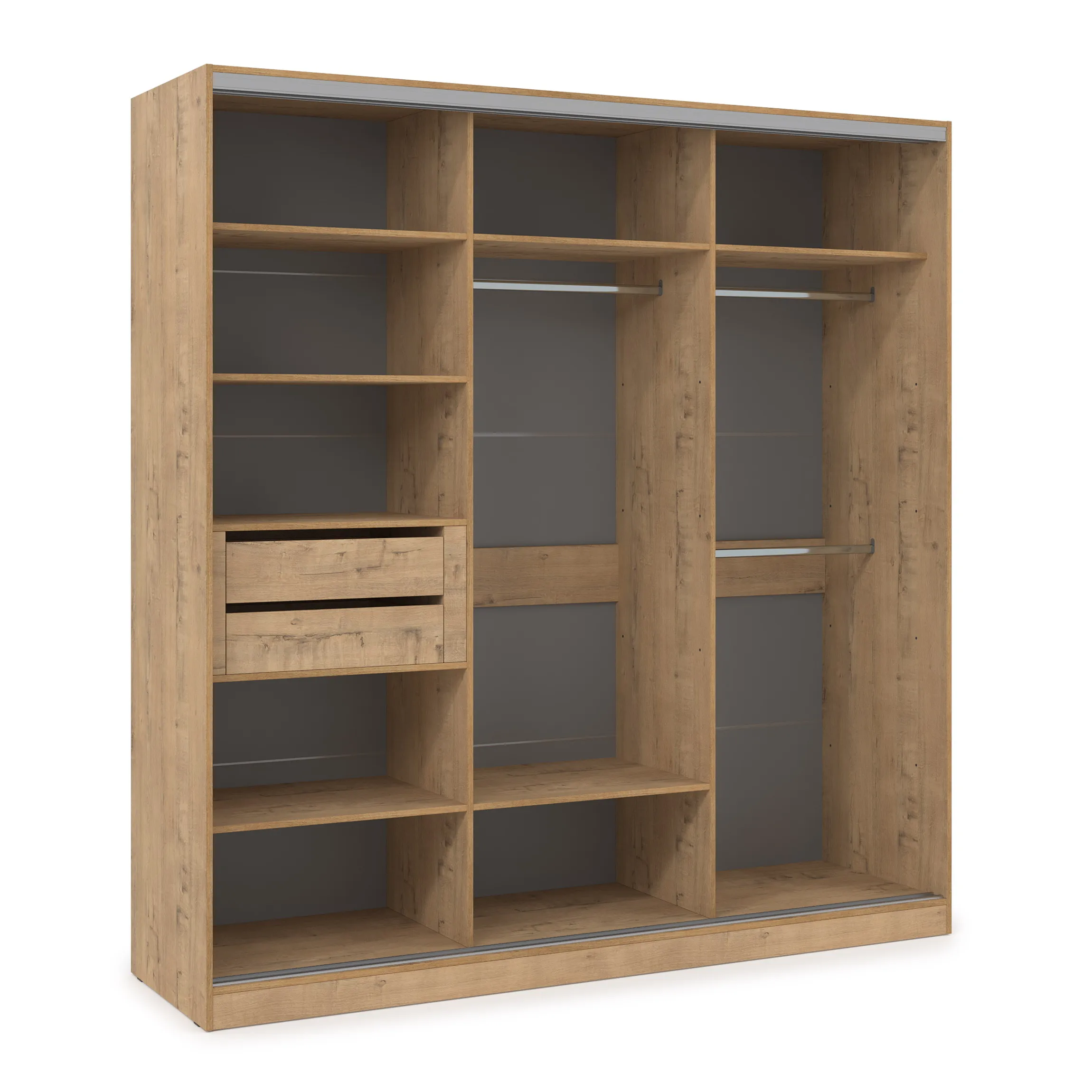 Шкаф-купе 3-дверный со штангой и полками (база 6) фото 2