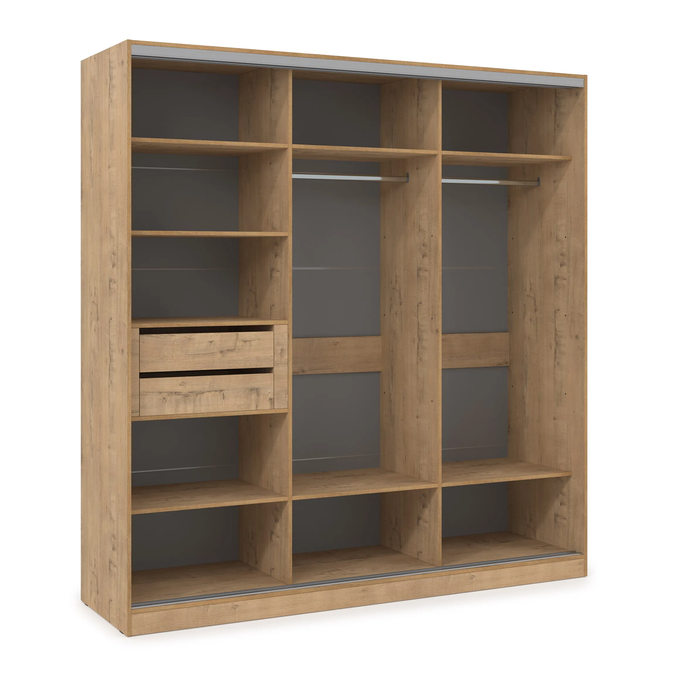 Шкаф-купе 3-дверный со штангой и полками (база 4) фото 2