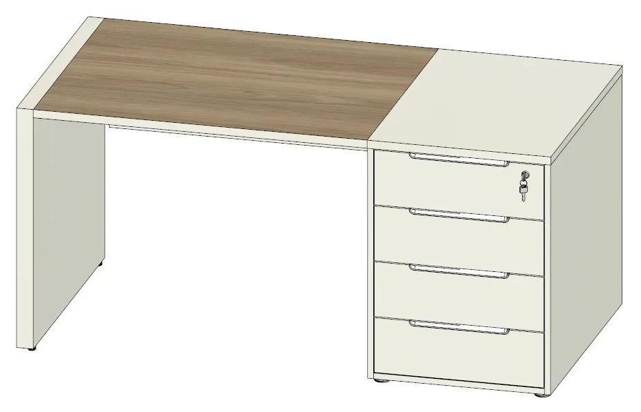 Стол с тумбой приставной CLIFFORD фото 1